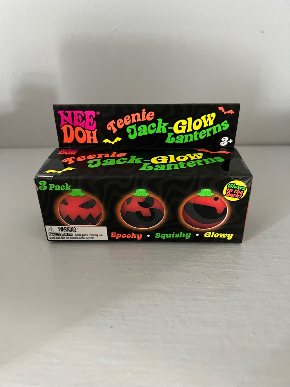 Nee doh Teenie Jack-Glow Lanterns 3-Pack - Orange Glow Pumpkins